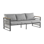 4-Pieces Outdoor Metal Patio Furniture Set with Cushions
