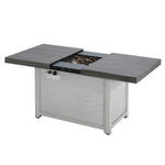 Extendable Rectangle Aluminum Alloy Fire Pit Table, 50,000 BTU
