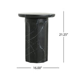 Outdoor Lightweight Concrete Marble Effect Side Table