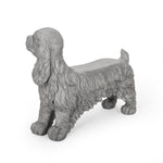 Charming Cocker Spaniel Dog Statue Bench Gray Magnesium Oxide