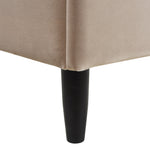Aspen Vertical Tufted Modern Headboard Platform Bed Set, Queen, Mink Beige Performance Velvet