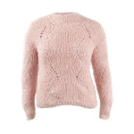 Freshman Juniors  Pointelle Chenille Sweater (L  Pink Rhinestone)