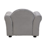 Kids Gray Velvet Upholstered Chair with Ottoman