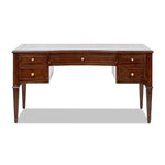 Dauphin Gold Accent 5-Drawer Wood Executive Desk Dark Walnut Ash Wood & Veneer