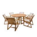 TREXM Patio Dining Table Set for 6 with Umbrella Hole