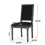 French Country Style Dining Chair with Upholstered Seating and Fluted Legs