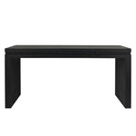 64in Modern Black Wood Console Table – Elegant Entryway Table with Decorative Beaded Trim