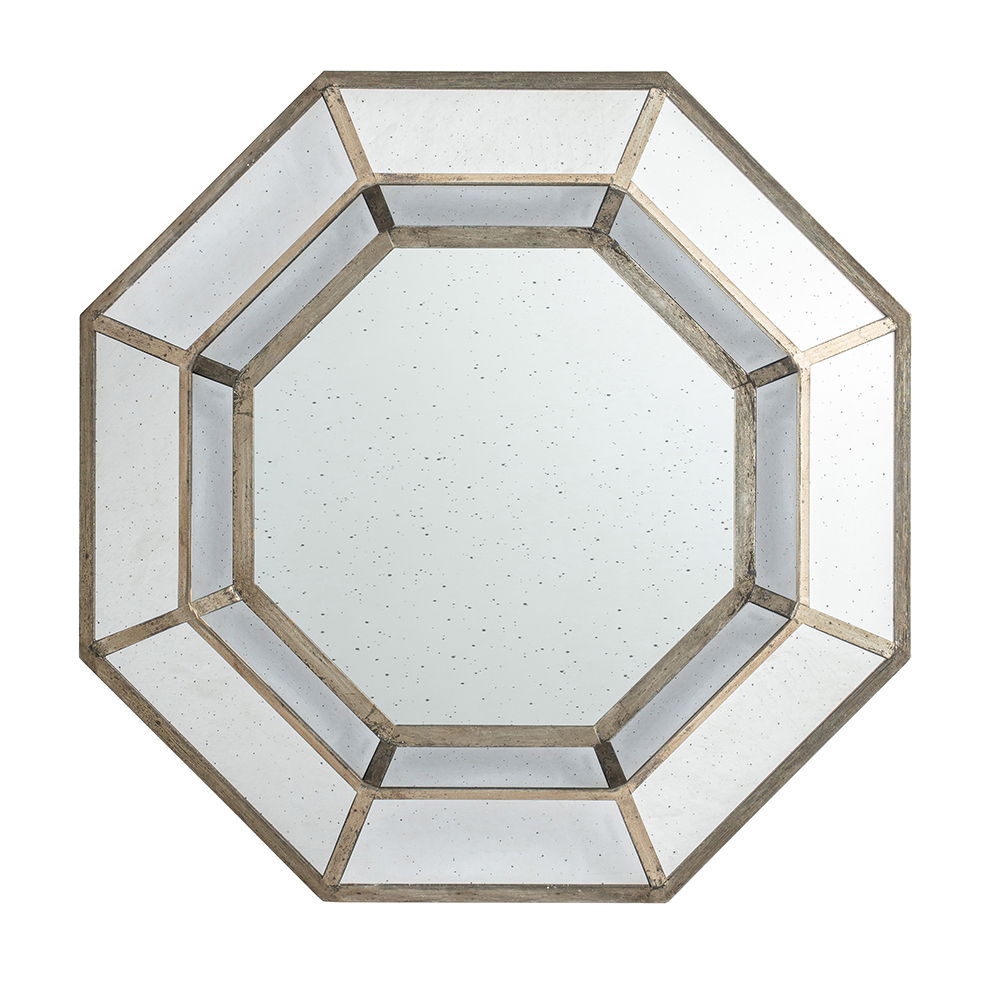 Oversized Octagon Mirror Mid Century Modern Silver