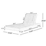 Modern Acacia Wood Outdoor Chaise Lounge with Beige Cushion