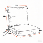 24x24 Inch Outdoor Deep Seat Cushion Set