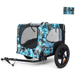 Outdoor Heavy Duty Collapsible Pet Bike Trailer with 16-Inch Wheels