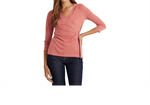 LAUREN Ralph Lauren Stretch Jersey Surplice Top Pink