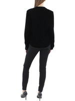 Lauren Ralph Lauren Women's Velvet Surplice Blouse Black
