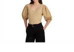 LAUREN Ralph Lauren Stretch Cotton Puff-Sleeve Henley Tee