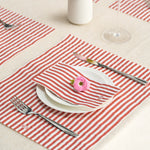 Tonal Striped Disposable Napkin Set in Red, 100 Pieces