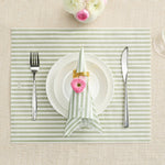 Tonal Striped Disposable Napkin Set in Green, 100 Pieces