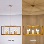 27' Modern Golden Geometric 8-Light Chandelier