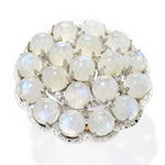 Platinum Plated Choice of Gemstone & White Zircon Bauble Ring
