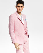 Men's Slim Fit Linen Suit Jacket - Blue Chambray