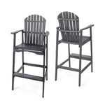 Outdoor Acacia Wood Adirondack Barstools (Set of 2)