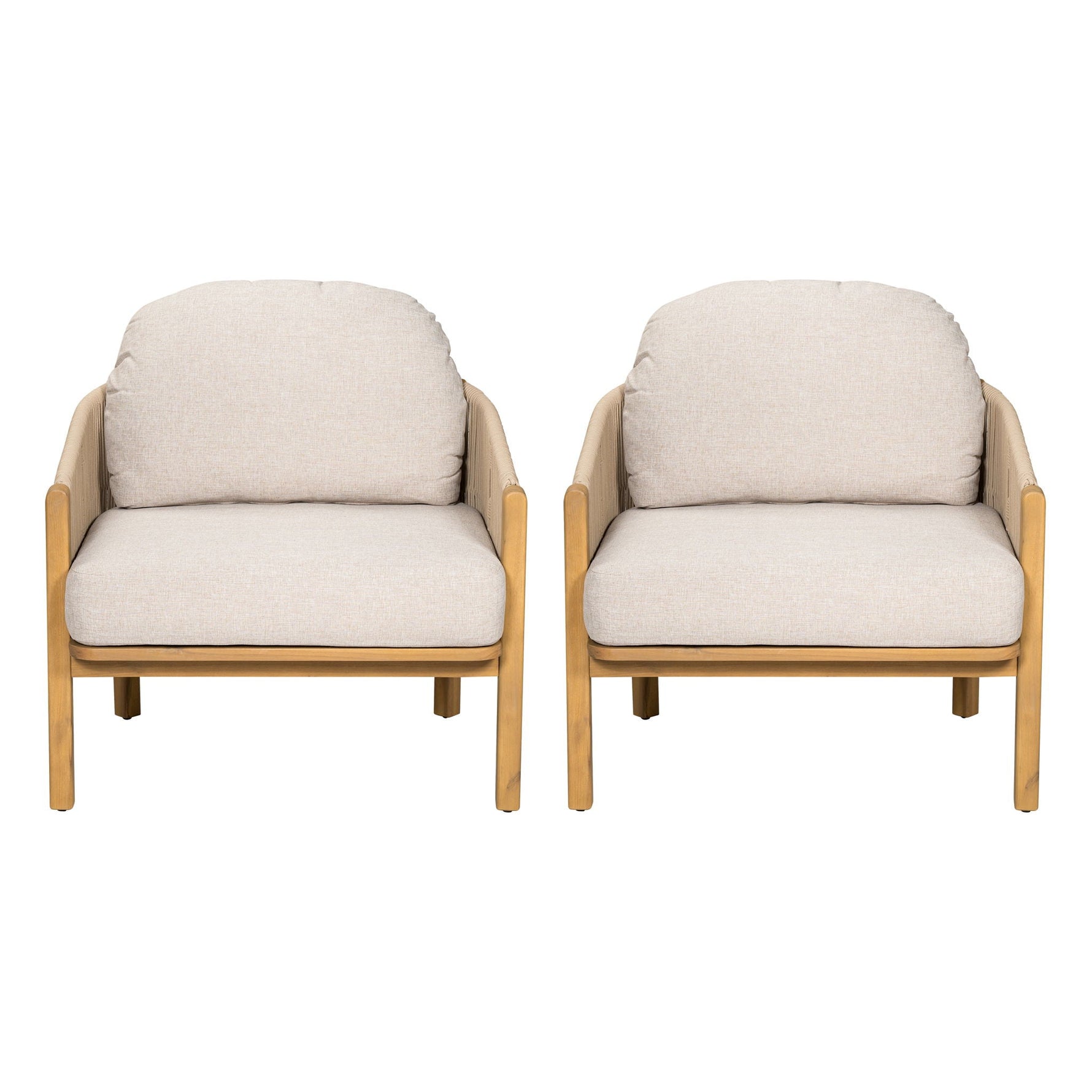 Grotta Outdoor Wood Club Chair Set of 2