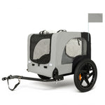 Outdoor Heavy Duty Collapsible Pet Bike Trailer with 16-Inch All-Terrain Wheels