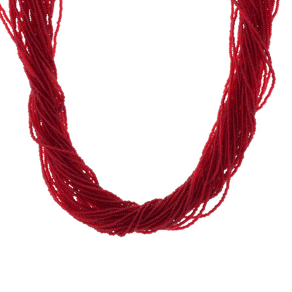 Toscana Italiana Twisted Multi Strand Murano Glass Bead Necklace