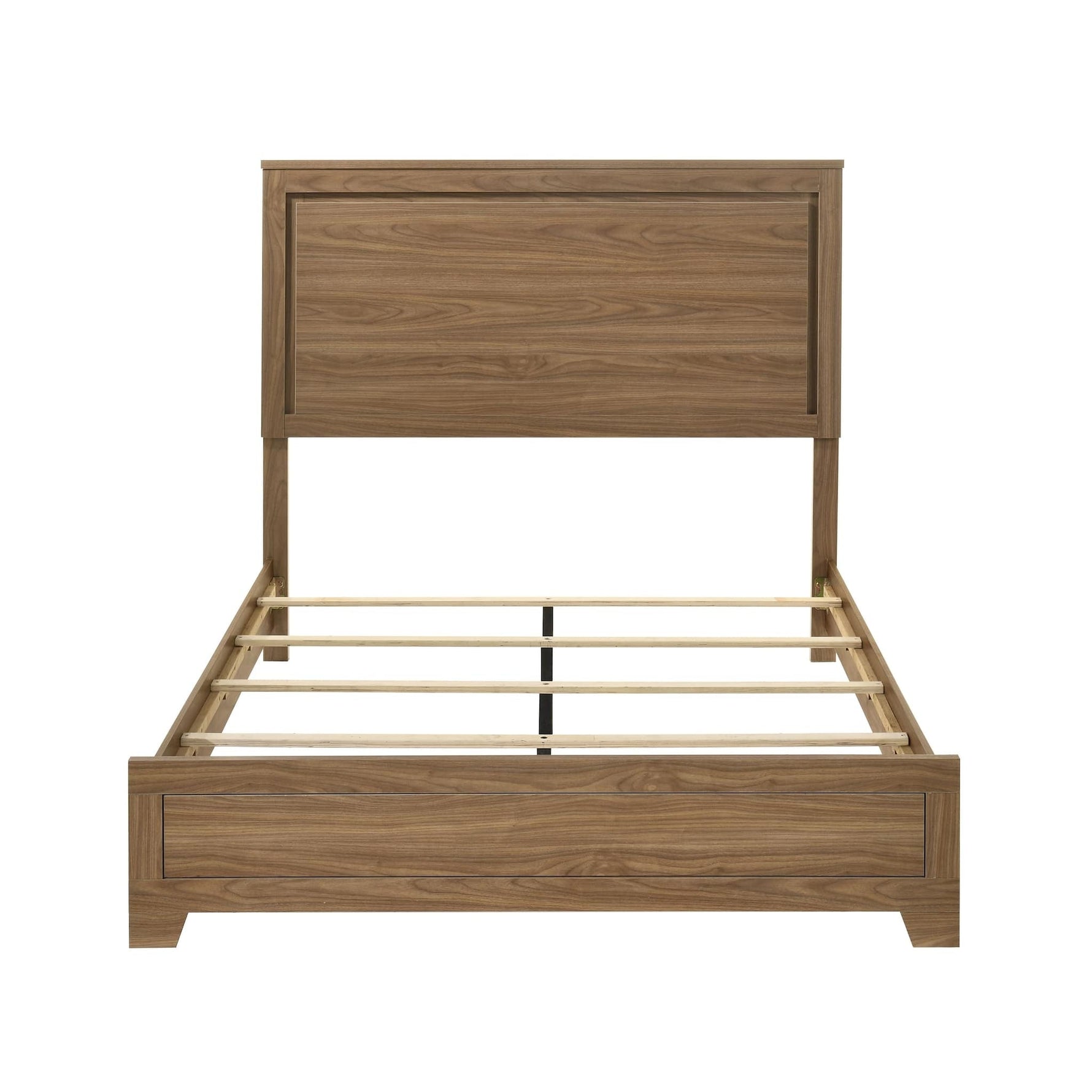 Walnut / Chestnut 3pc Queen Size Bedroom Set with Nightstands