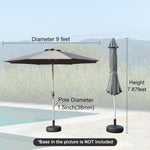 9FT Patio Umbrella, Outdoor Table Umbrella with Push Button Tilt and Crank, UV Protection Waterproof Market Sun Umbrella