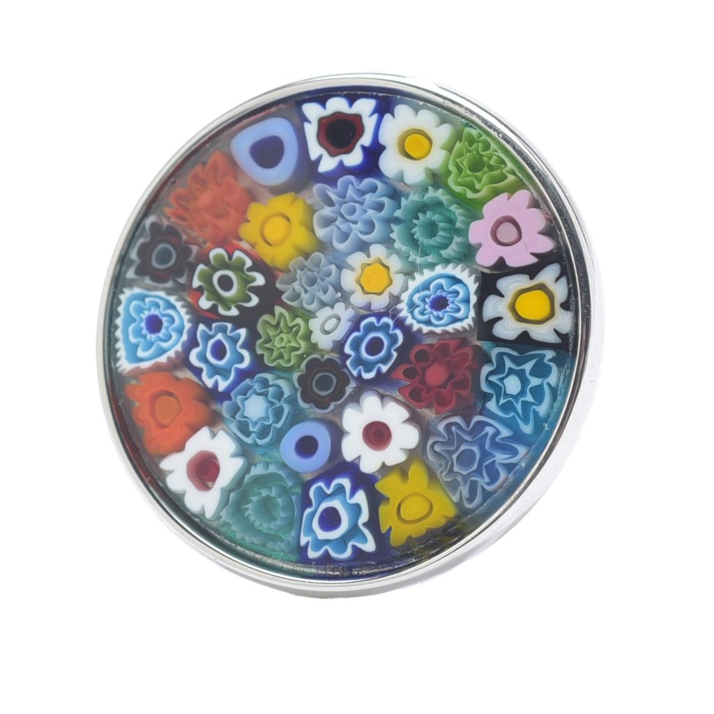 Il Murano di Francesca Sterling Silver 23.9mm Murano Glass Disc Ring
