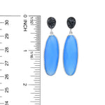 Artisan Silver by Samuel B. Choice of Gem & Black Diamond Drop Earrings