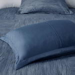 7 Piece Printed Seersucker Comforter Set Navy Queen