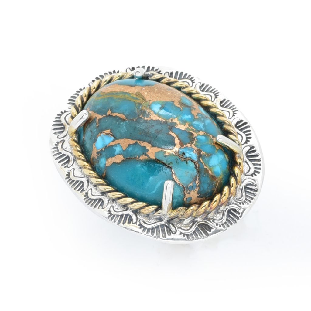 Southwest Elements Choice of 25x18mm Oval Gemstone East-West Ring