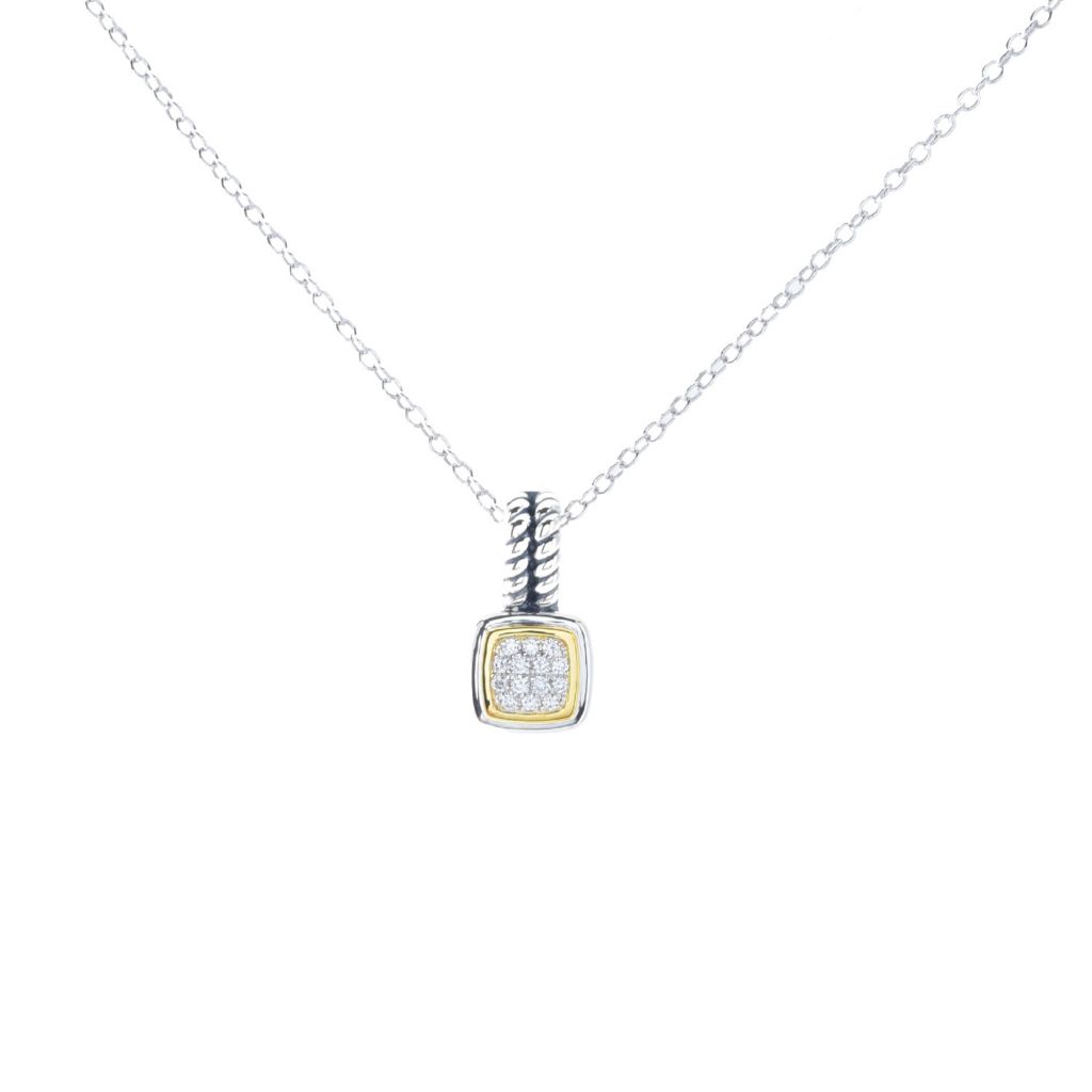 Melodia Diamonds 18K Vermeil 0.20ctw Lab Grown Diamond Pendant w/ 18" Chain