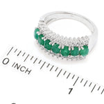 Cocci Collection Platinum Plated 1.65ctw Brazilian Sakota Emerald & Zircon Ring