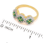Cocci Collection 1.16ctw Brazilian Sakota Emerald & Zircon Cluster Ring