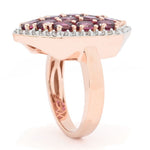 MUSE Choice of Gemstone Cluster & White Zircon Hexagonal Shield Ring