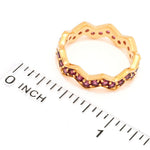 MUSE 18K Gold Plated Polished Choice of Gemstone Chevron Stack Band Ring