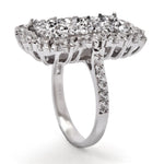 MUSE Sterling Silver 18x9mm Drusy & White Zircon Elongated Ring