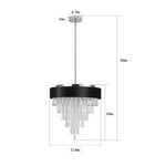 18-inch Modern Crystal Chandelier with Black Velvet Shade