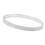 Verona Gioielli 18K Gold Plated or Sterling Silver Glitter Bangle Bracelet