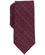 Alfani Men's Slim Grid Pattern Tie - Red