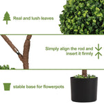 4FT Tall Artificial Boxwood Topiary Tree