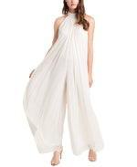 Msk Petite Glitter-Mesh Halter Jumpsuit