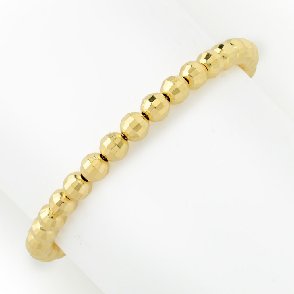 Toscana Italiana Choice of Plating "Discoteca" 6mm Bead Adjustable Bracelet