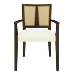 Mid Century Modern Arm Dining Chair Set with Rattan Backrest