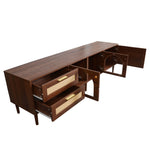 Rattan TV Stand with 3 Cabinets and 2 Drawers
