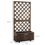 Garden Bed, Wooden Raised Garden Bed Planting Planter Box with Trellis and Drain Holes