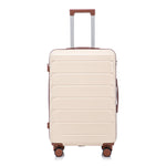 3-Piece ABS Spinner Wheel Luggage Set 20"/24"/28" Beige