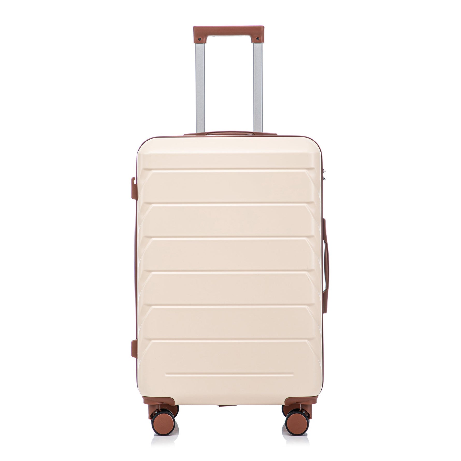 3-Piece ABS Spinner Wheel Luggage Set 20"/24"/28" Beige